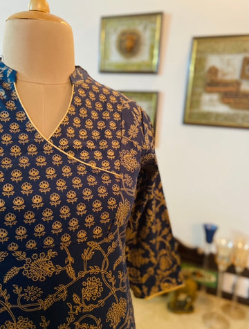A mesmerising hand block printed kurta set done in Cotton | Mulmul. Mulmul And More. Priyanka Bhambry. Indyasoul from Rangsiyahi
