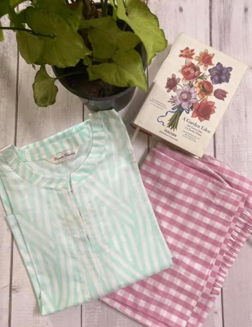 Mulmul | Sustainables - Mint n Pink