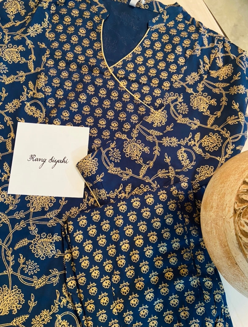 A mesmerising hand block printed kurta set done in Cotton | Mulmul.Mulmul And More. Priyanka Bhambry. Indyasoul by Rangsiyahi