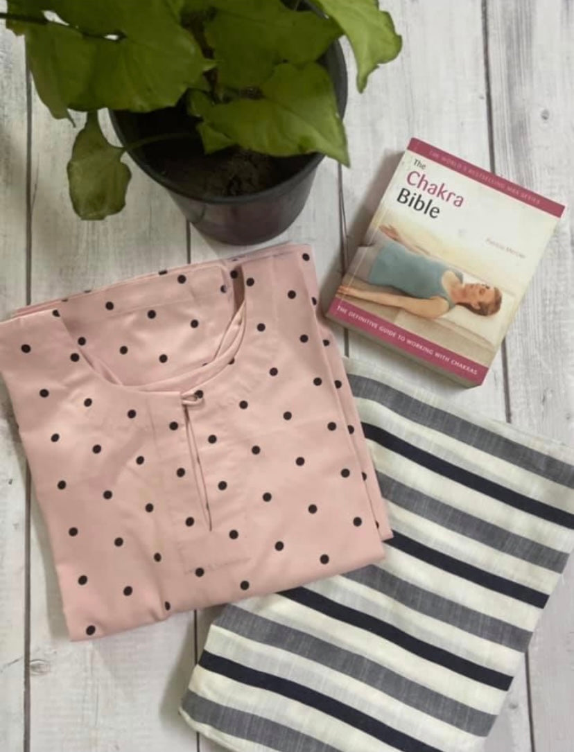 Mulmul Sustainables | Dusty Pink Polka